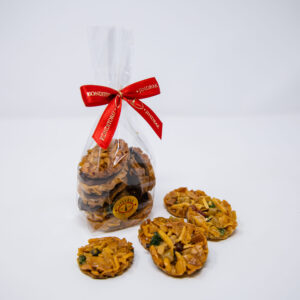 Florentinerli von Konditorei Jindrak – knuspriges Mandelgebäck mit kandierten Früchten und Edelbitterschokolade