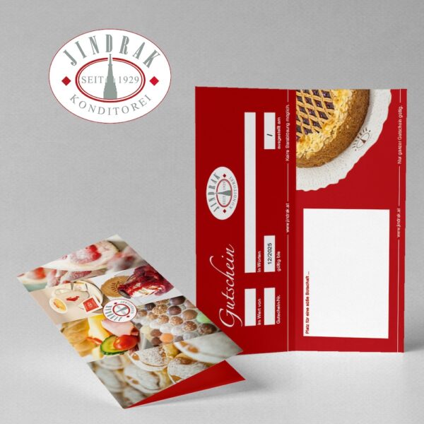 Jindrak Wertgutschein – Geschenkidee für Torten, Pralinen und Mehlspeisen aus Linz